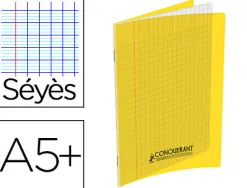 Cahier conquérant polypropylène a5+ 17x22cm 140 pages 90g séyès coloris jaune