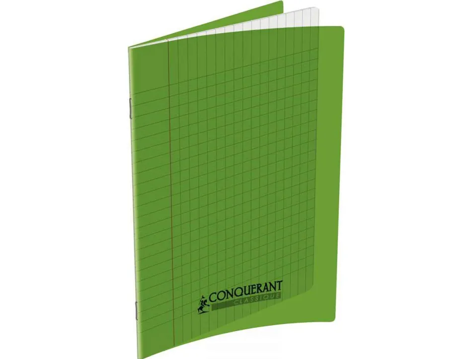 Cahier conquérant polypropylène a5+ 17x22cm 140 pages 90g séyès coloris vert