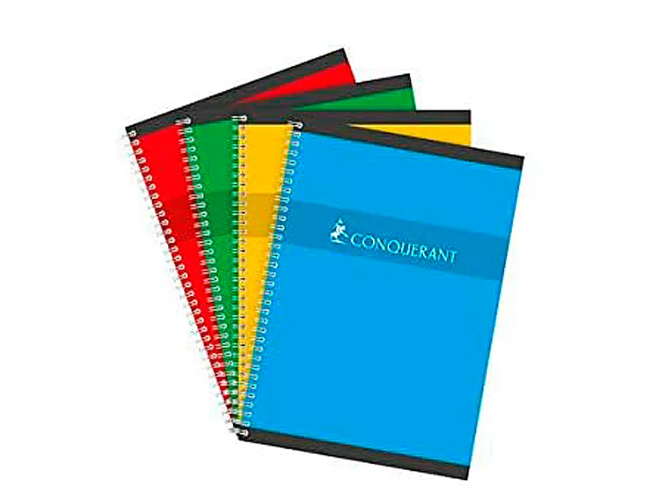 Cahier conquérant sept reliure intégrale couverture offset a5+ 17x22cm 180 pages 70g 5x5mm