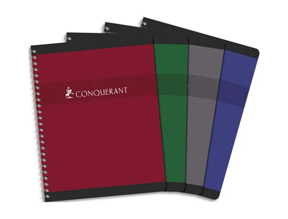 Cahier conquérant sept reliure intégrale couverture offset a4 21x29,7cm 180 pages 70g séyès
