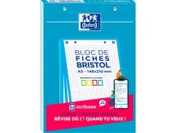 Cahier de fiches bristol 2.0 oxford a5 14,8x21cm 5x5mm couleur 30 unités