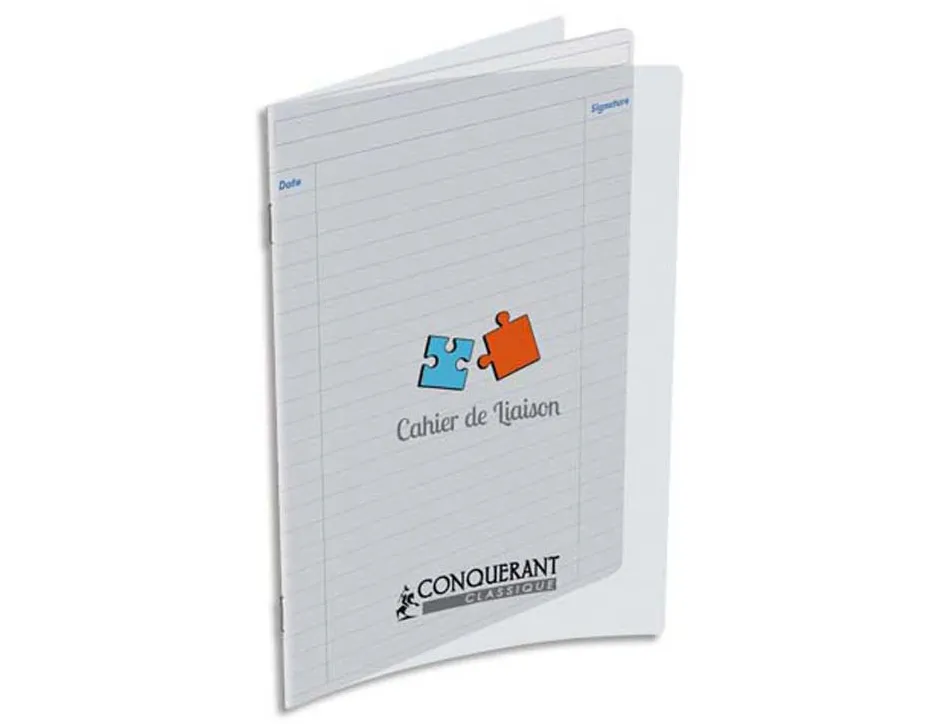 Cahier de liaison piqué conquérant classique a5+ 17x22cm 48 pages 90g réglure spécifique