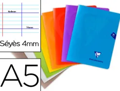 Cahier de textes spirale clairefontaine mimesys couv pp pap velin veloute 90g a5 170x220mm 144p seyes 4