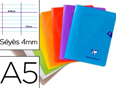 Cahier de textes spirale clairefontaine mimesys couv pp pap velin veloute 90g a5 170x220mm 144p seyes 4