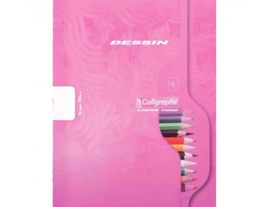 Cahier dessin conquerant piqure couverture carte offset 17x22cm 16 pages 10x10 90g