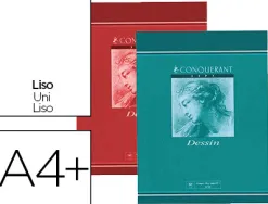 Cahier dessin conquérant sept piqué couverture offset a4+ 24x32cm 16 pages unies 120g