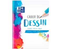 Cahier dessin oxford couverture carte pelliculée a4+ 24x32cm 24 pages 120g