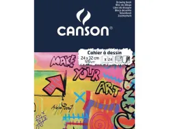 Cahier dessin piqué canson 24x31,5cm 24 pages 120g uni