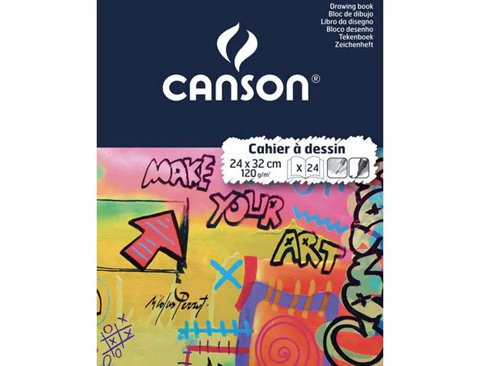 Cahier dessin piqué canson 24x31,5cm 24 pages 120g uni
