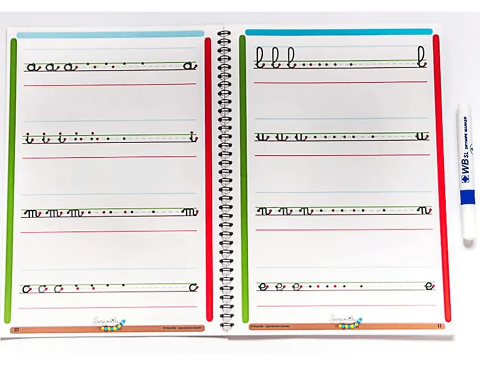 Cahier entrainement hamelin serpodile cahier d ecriture cursive double ligne 7mm a4 44 pages avec stylo