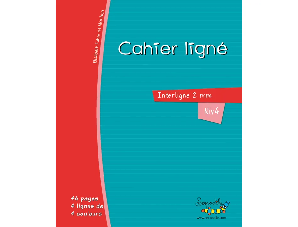 Cahier hamelin serpodile 17x22 cm 48 pages double ligne 2mm niveau 4
