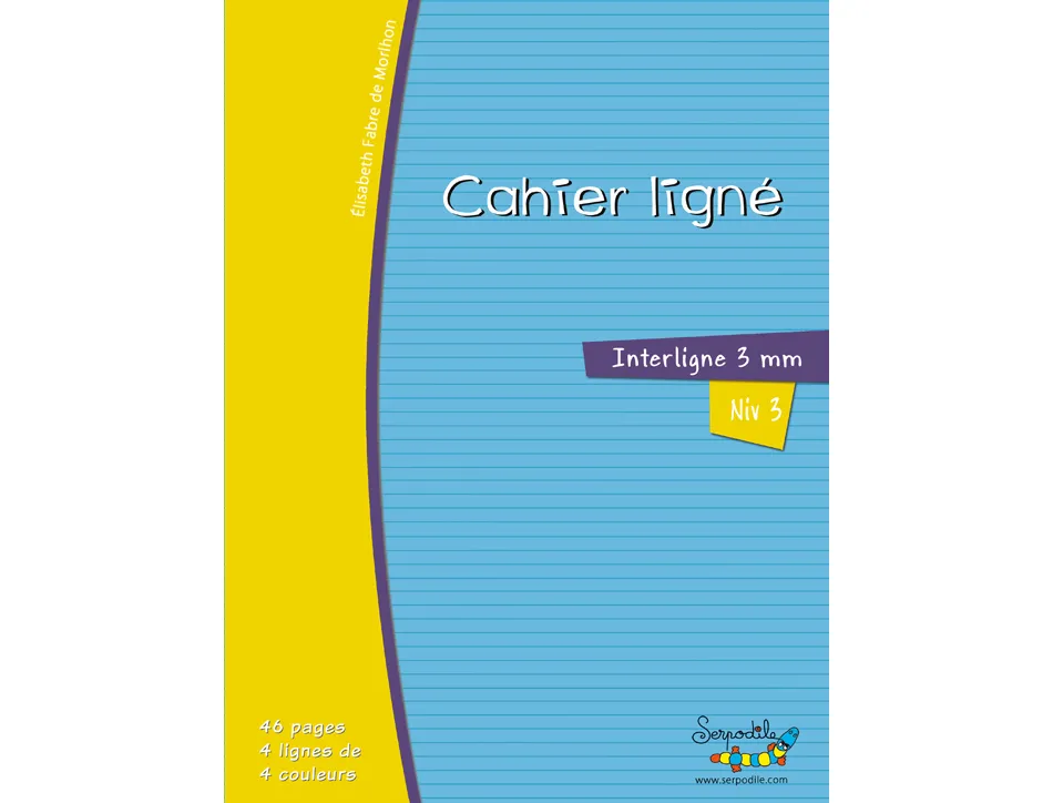 Cahier hamelin serpodile 17x22 cm 48 pages double ligne 3mm niveau 3