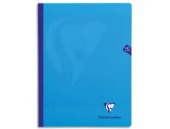 Cahier mimesys brochure cousue clairefontaine 192 pages seyes format 24 x 32 couverture polypro bleue