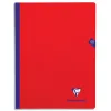 Cahier mimesys clairefontaine brochure cousue 192 pages seyès 24x32 couverture polypropylène rouge