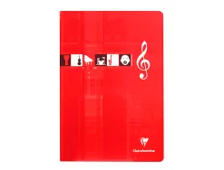 Cahier musique chant piqué clairefontaine papier vélin velouté couverture pelliculée a4 21x29,7cm 48 pages 90g 24 séyès
