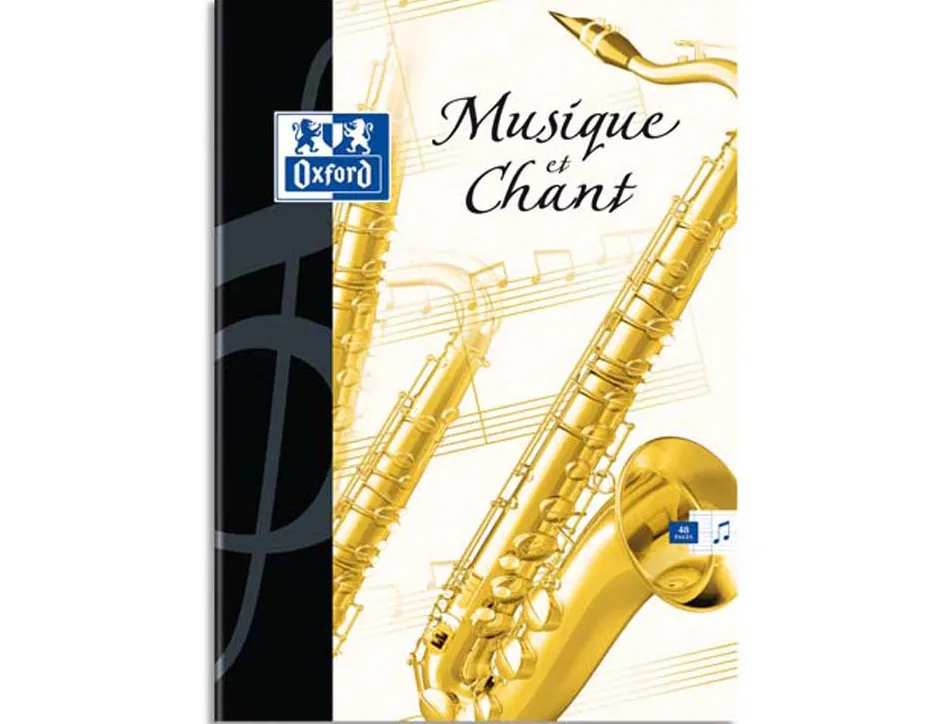 Cahier musique chant piqué oxford couverture pelliculée lavable a4 21x29,7cm 90g 24 pages séyès 24 pages musique