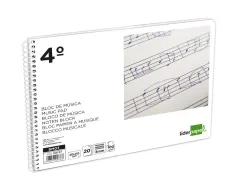 Cahier musique liderpapel portee 3mm cuarto 20 feuilles 100gr