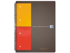 Cahier notebook oxford optik paper couverture rigide a4+ 21x32cm 160 pages 5x5mm feuilles détachables perforées noir