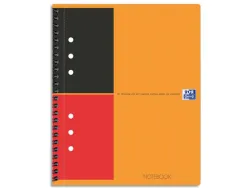 Cahier notebook oxford optik paper couverture rigide a5+ 16,9x21cm 160 pages ligné feuilles détachables perforées orange