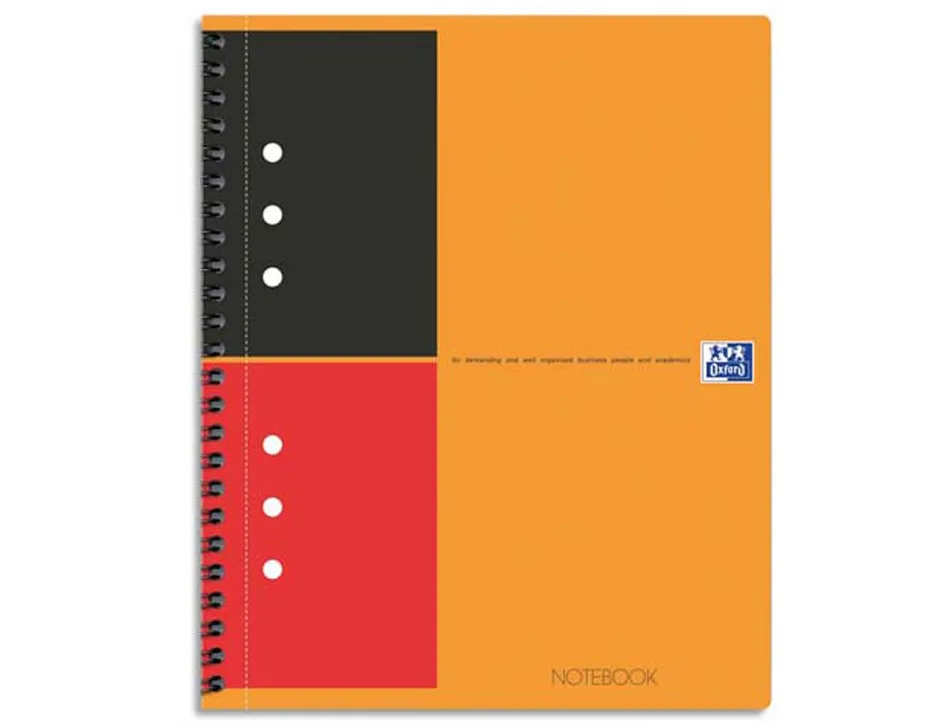 Cahier notebook oxford optik paper couverture rigide a5+ 16,9x21cm 160 pages ligné feuilles détachables perforées orange