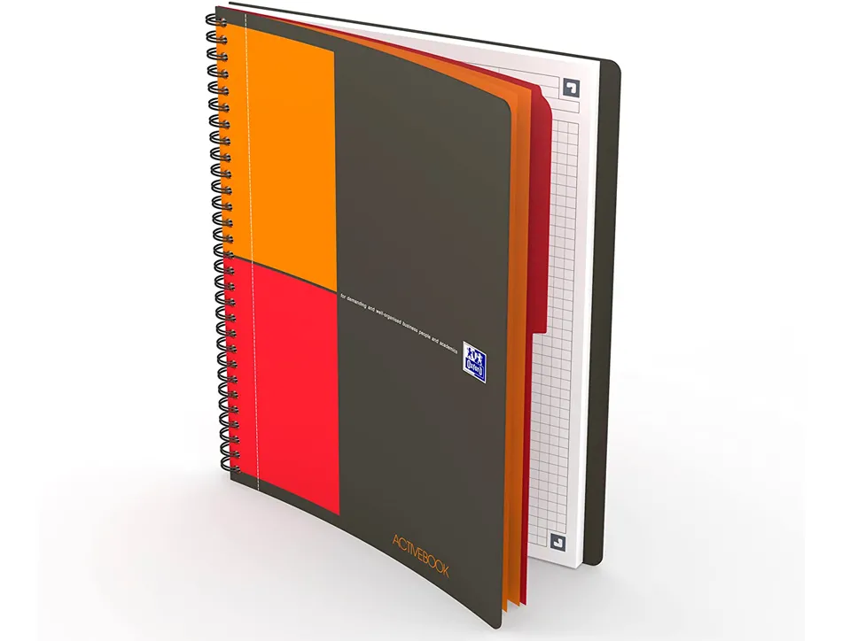 Cahier oxford activebook reliure intégrale b5 17,6x25cm 160 pages 80g quadrillage 5mm