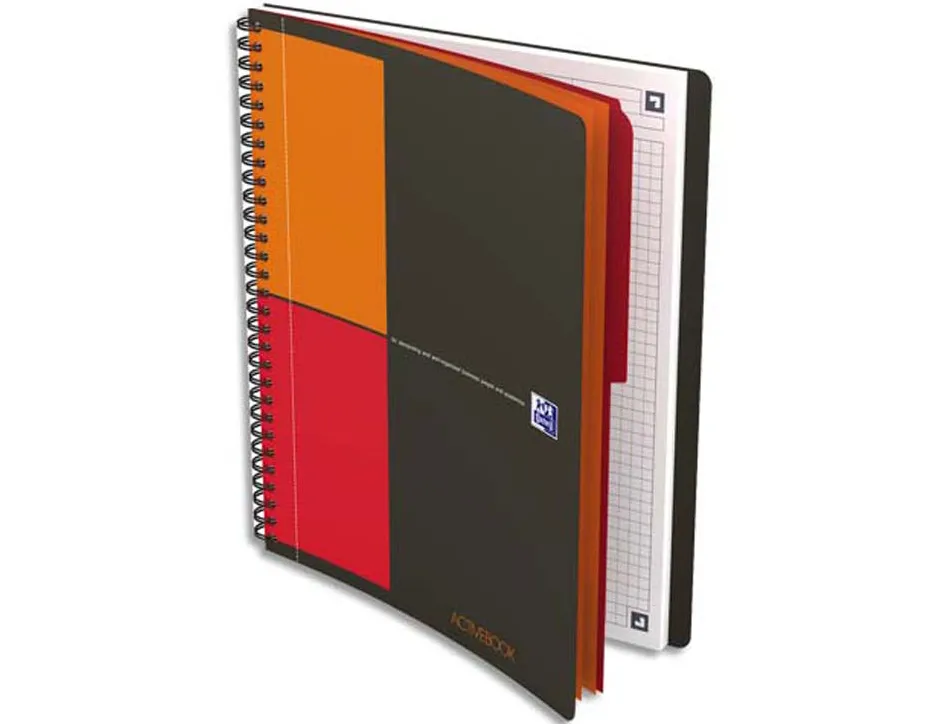 Cahier oxford activebook reliure intégrale b5 17,6x25cm 160 pages 80g quadrillage 5mm