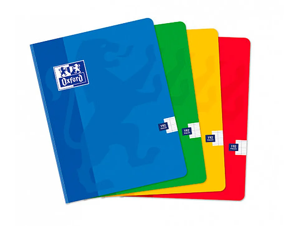Cahier oxford brochure souple optik paper couverture pelliculée lavable a5+ 17x22cm 192 pages 90g séyès