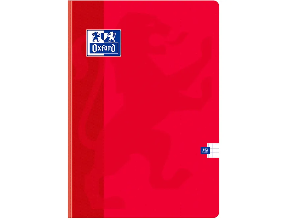 Cahier oxford brochure souple optik paper couverture pelliculée lavable a4 21x29,7cm 192 pages 90g 5x5mm