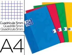 Cahier oxford brochure souple optik paper couverture pelliculée lavable a4 21x29,7cm 192 pages 90g 5x5mm