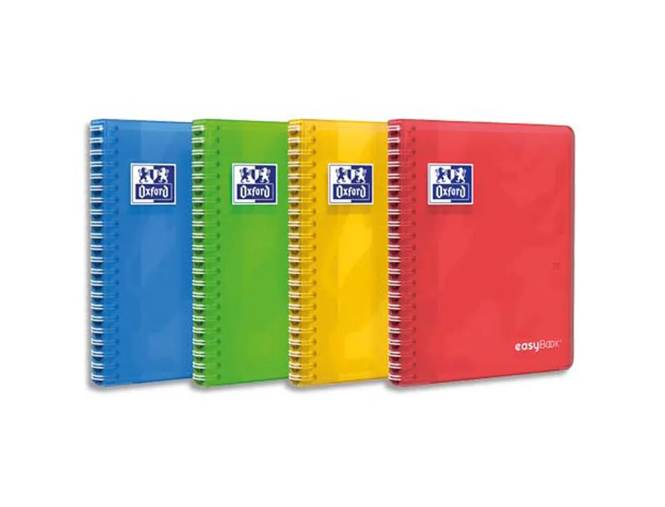 Cahier oxford easybook reliure integrale couverture polypropylene a5+ 17x22cm 160 pages 90g seyes page de garde