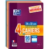 Cahier oxford infinum agrafe 24x32cm 96p 90g séyès lot 4u carton de 10u