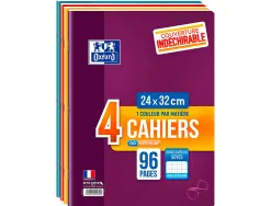 Cahier oxford infinum agrafe 24x32cm 96p 90g séyès lot 4u carton de 10u