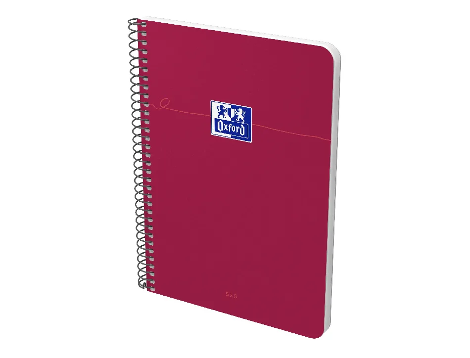 Cahier oxford smart spirale 4 trous 230x297mm 160 pages optik paper 5x5 coloris pastel assortis lot 20 unites