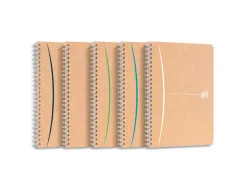 Cahier oxford touareg recycle couverture carte souple reliure integrale a5 148x210mm 180p 90g 5x5mm sable