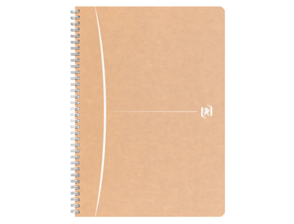 Cahier oxford touareg recycle couverture souple reliure integrale a4 210x297mm 180p 90g ligne 7mm marge col. sable