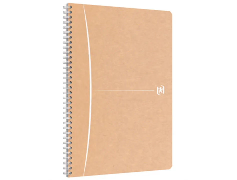 Cahier oxford touareg recycle couverture souple reliure integrale a4 210x297mm 180p 90g ligne 7mm marge col. sable