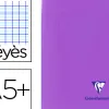 Cahier piqué clairefontaine mimesys couverture polypropylène a5+ 17x22cm 96 pages 90g réglure séyès coloris violet