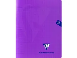 Cahier piqué clairefontaine mimesys couverture polypropylène a5+ 17x22cm 96 pages 90g réglure séyès coloris violet