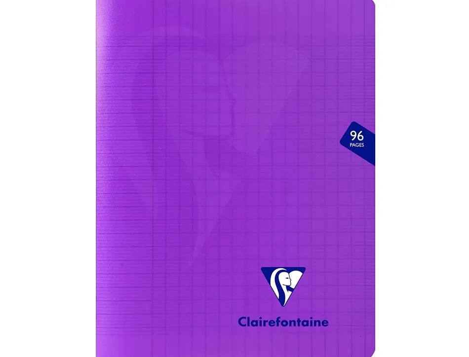 Cahier piqué clairefontaine mimesys couverture polypropylène a5+ 17x22cm 96 pages 90g réglure séyès coloris violet