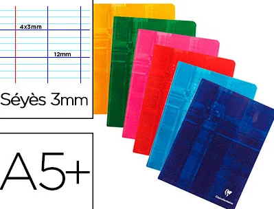 Cahier piqué clairefontaine écriture pour enfants a5+ 17x22cm 32 pages 90g séyès enfantine 12x12mm