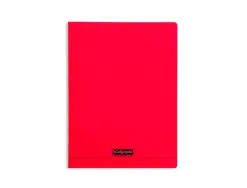 Cahier piqué clairefontaine couverture polypropylène transparente a4+ 24x32cm 96 pages 90g séyès coloris rouge