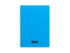 Cahier piqué clairefontaine couverture polypropylène transparente a4 21x29,7cm 96 pages 90g séyès coloris bleu
