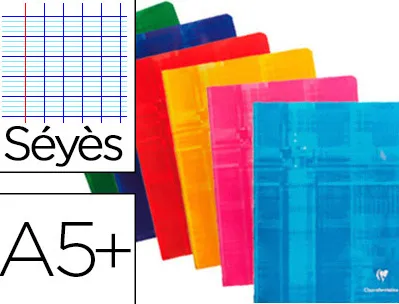 Cahier piqué clairefontaine papier vélin velouté couverture pelliculée a5+ 17x22cm 64 pages 90g séyès