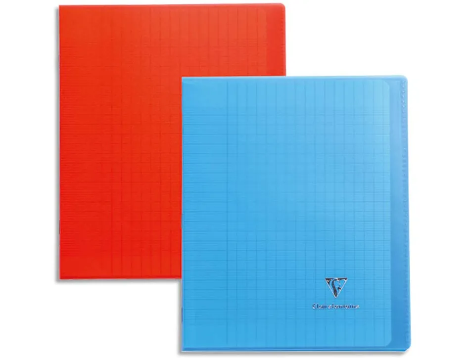 Cahier piqué clairefontaine koverbook couverture protectrice pp transparent 2 rabats a4+ 24x32cm 96 pages 90g séyès