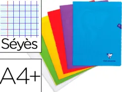 Cahier piqué clairefontaine mimesys couverture polypropylène a4+ 24x32cm 48 pages 90g réglure séyès coloris assortis