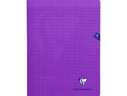 Cahier piqué clairefontaine mimesys couverture polypropylène a4+ 24x32cm 96 pages 90g réglure séyès coloris violet