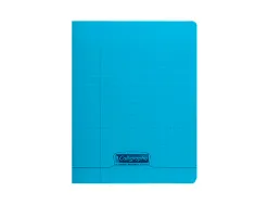 Cahier piqué clairefontaine couverture polypropylène transparente a5+ 17x22cm 96 pages 90g séyès coloris bleu