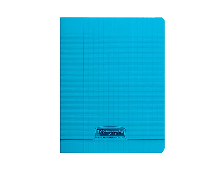 Cahier piqué clairefontaine couverture polypropylène transparente a5+ 17x22cm 96 pages 90g séyès coloris bleu