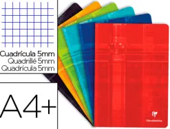 Cahier piqué clairefontaine a+ 24x32cm 48 pages 90g quadrillage 5mm coloris assortis