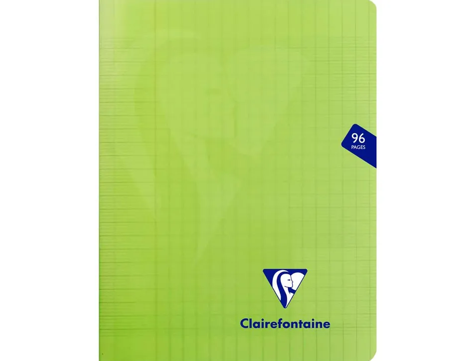 Cahier piqué clairefontaine mimesys couverture polypropylène a5+ 17x22cm 96 pages 90g réglure séyès coloris vert